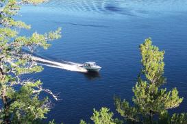 Boat in Fishing Lodge on Red lake.